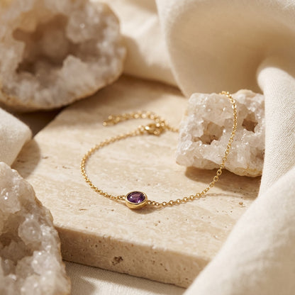 Amethyst Crystal February Birthstone Bracelet