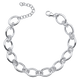 Oval Link Bracelet with Textured Connection Links