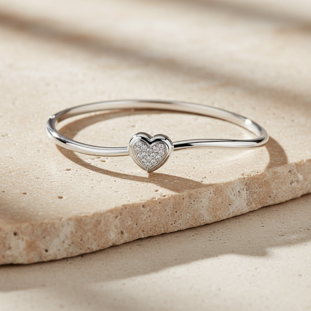 Hinged Heart Bangle