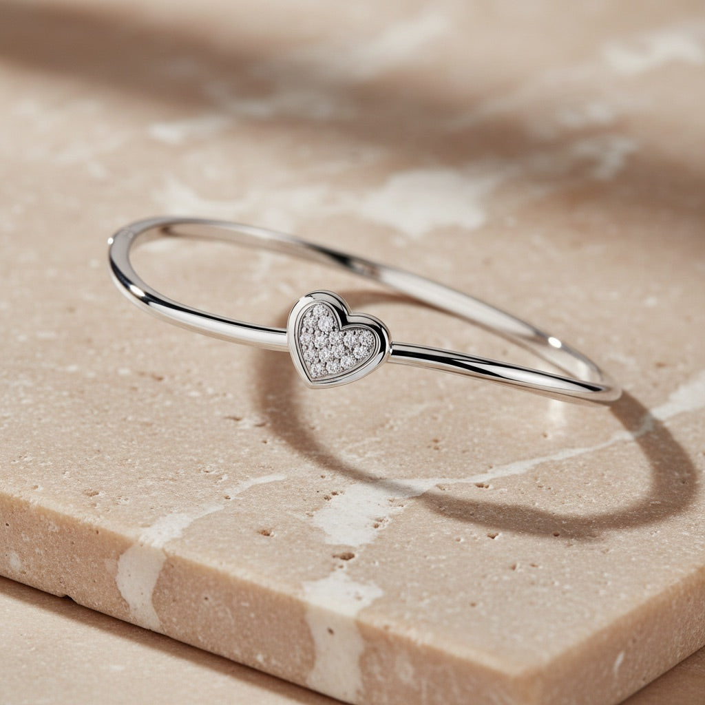 Hinged Heart Bangle