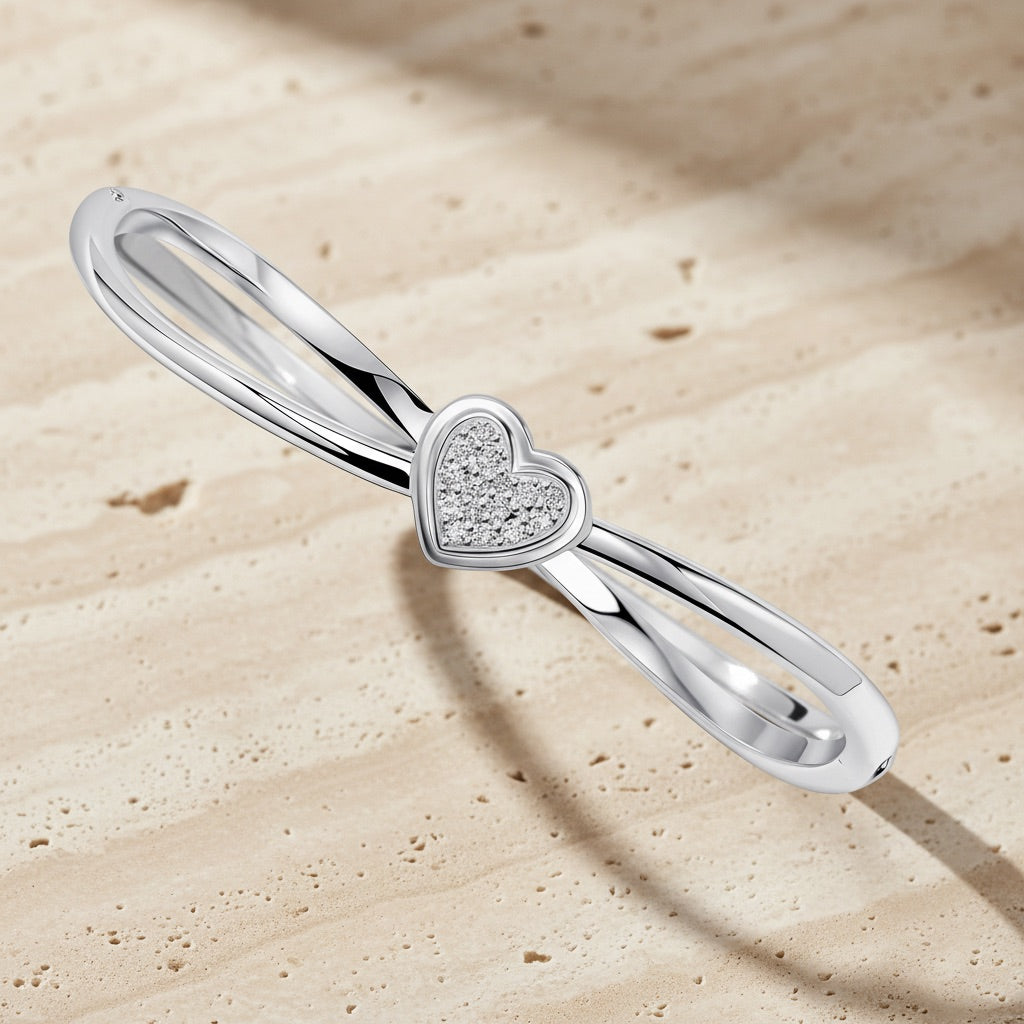Hinged Heart Bangle