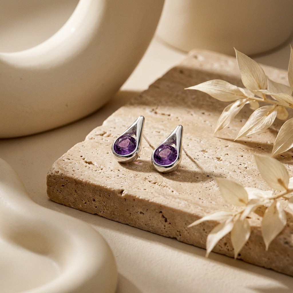 Teardrop Stud Earrings