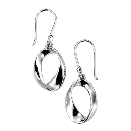 Open Twist Oval Drop Earrings