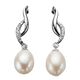 Freshwater Pearl and Cubic Zirconia Twist Earrings
