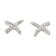 Kiss Shaped Cross Earrings with Cubic Zirconia