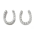 Horse Shoe Shaped Stud Earrings With Cubic Zirconia