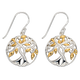 Tree of Life Gold Plate Earrings