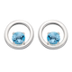Open Circle Earrings with Blue Topaz