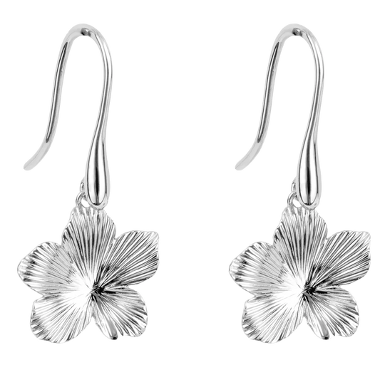 3D Floral Drop Earrings on a white background