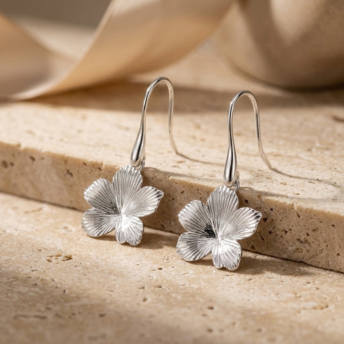 3D Floral Drop Earrings