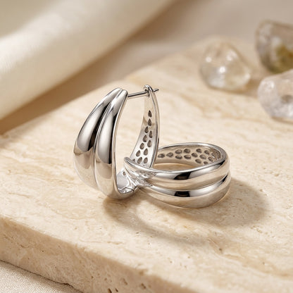 Organic Wave Hoop Earrings