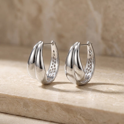 Organic Wave Hoop Earrings
