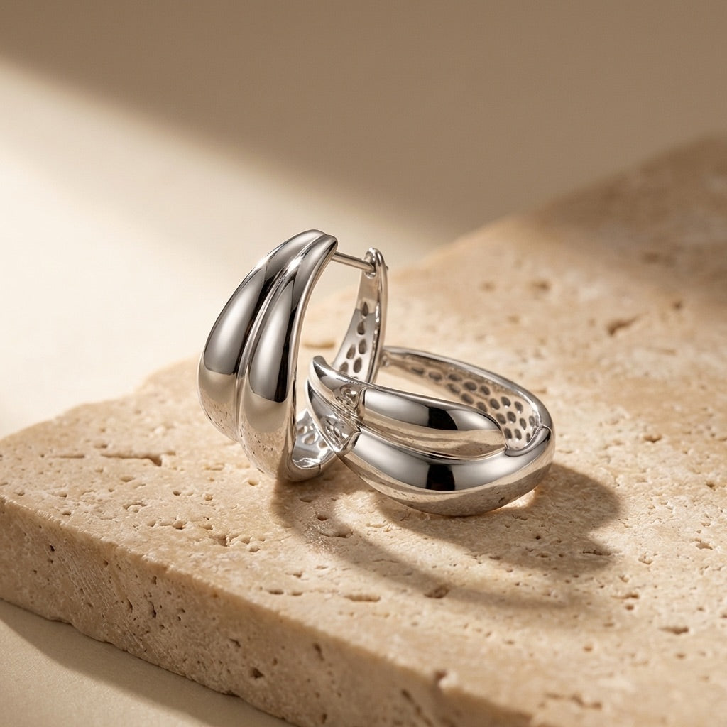 Organic Wave Hoop Earrings