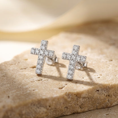 Small Cross Stud Earrings