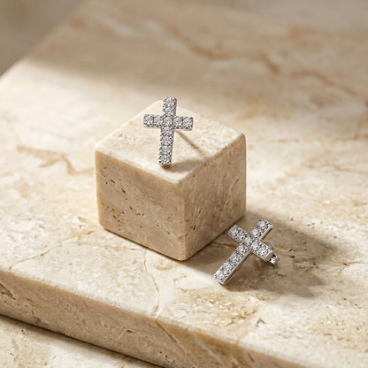 Small Cross Stud Earrings