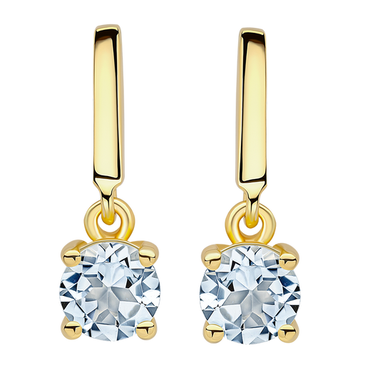 GE6488TDE - Round Semi Precious Drop Stud Earrings on white background