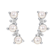 Curved Freshwater Pearl and Cubic Zirconia Crawler Earrings