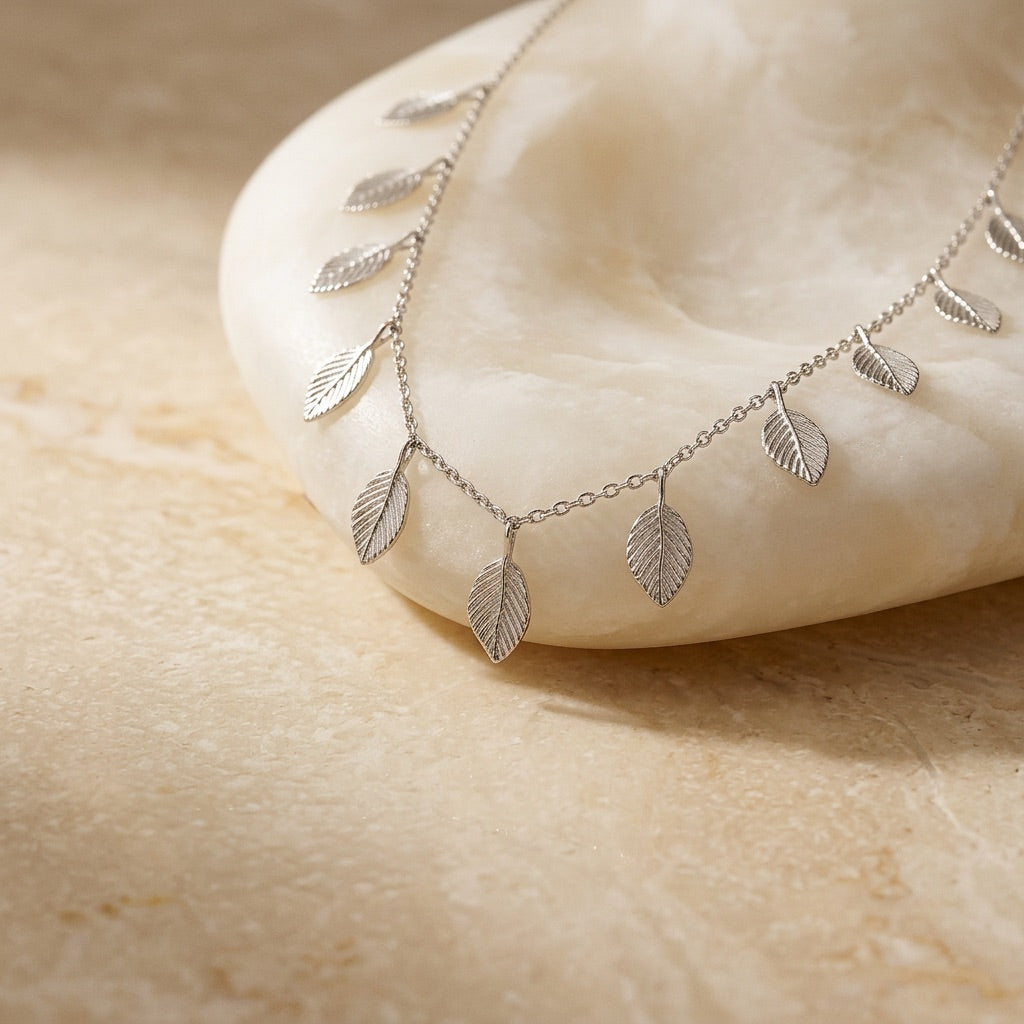 Silver Multi Leaf Necklace