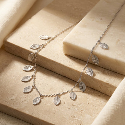 Silver Multi Leaf Necklace
