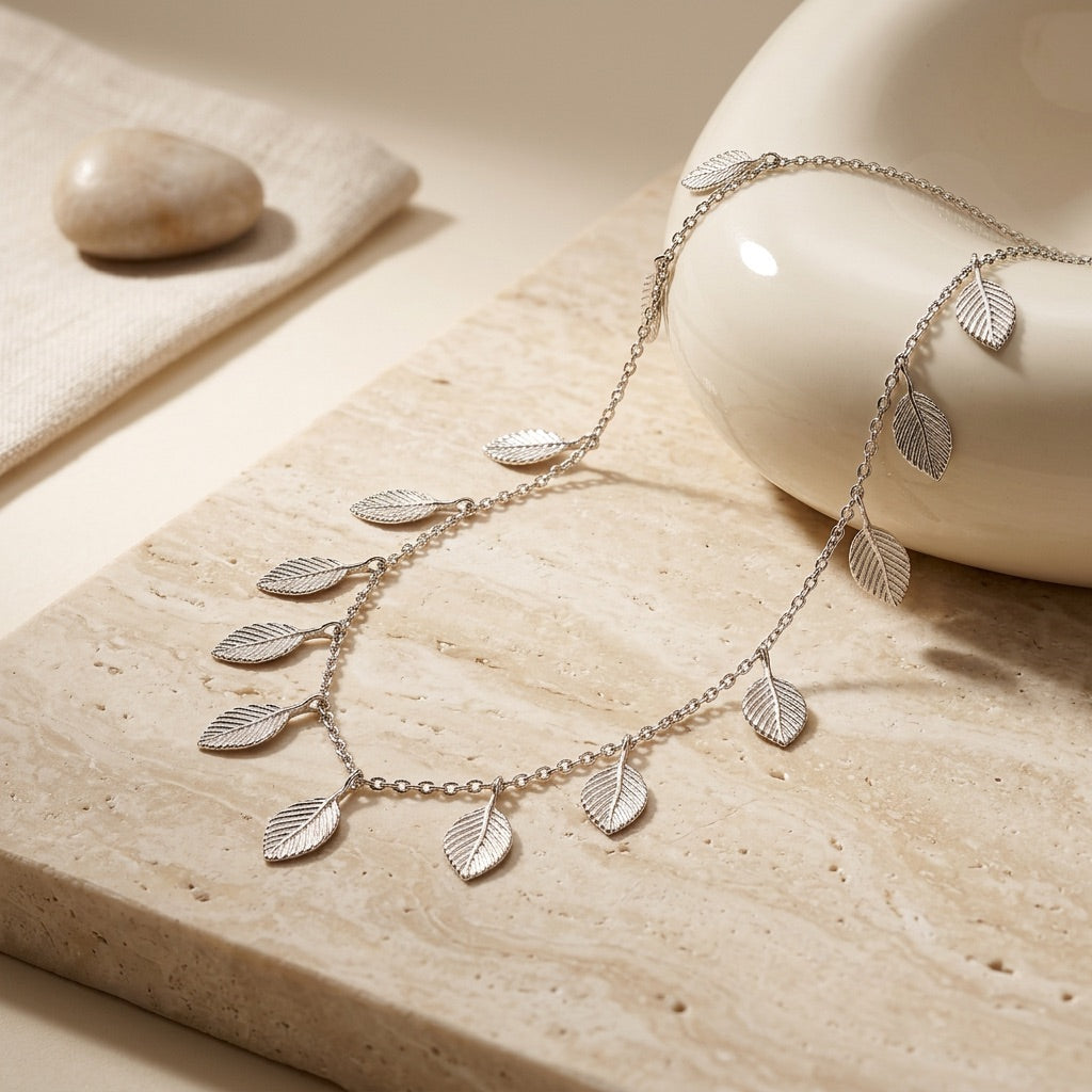 Silver Multi Leaf Necklace