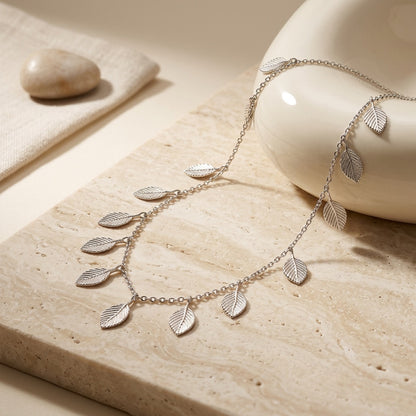 Silver Multi Leaf Necklace