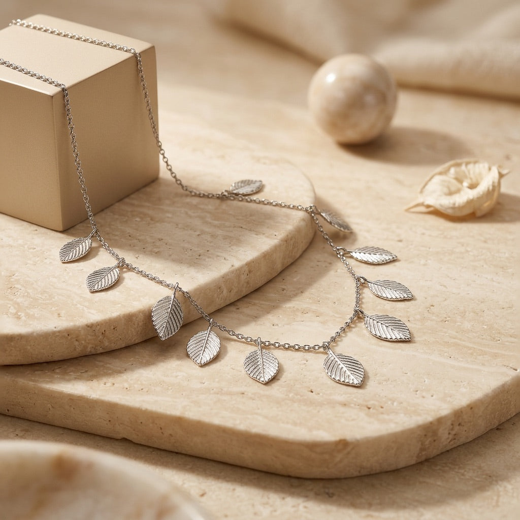 Silver Multi Leaf Necklace