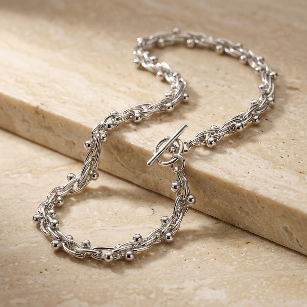 Mexican Style Ball and Bar Necklace