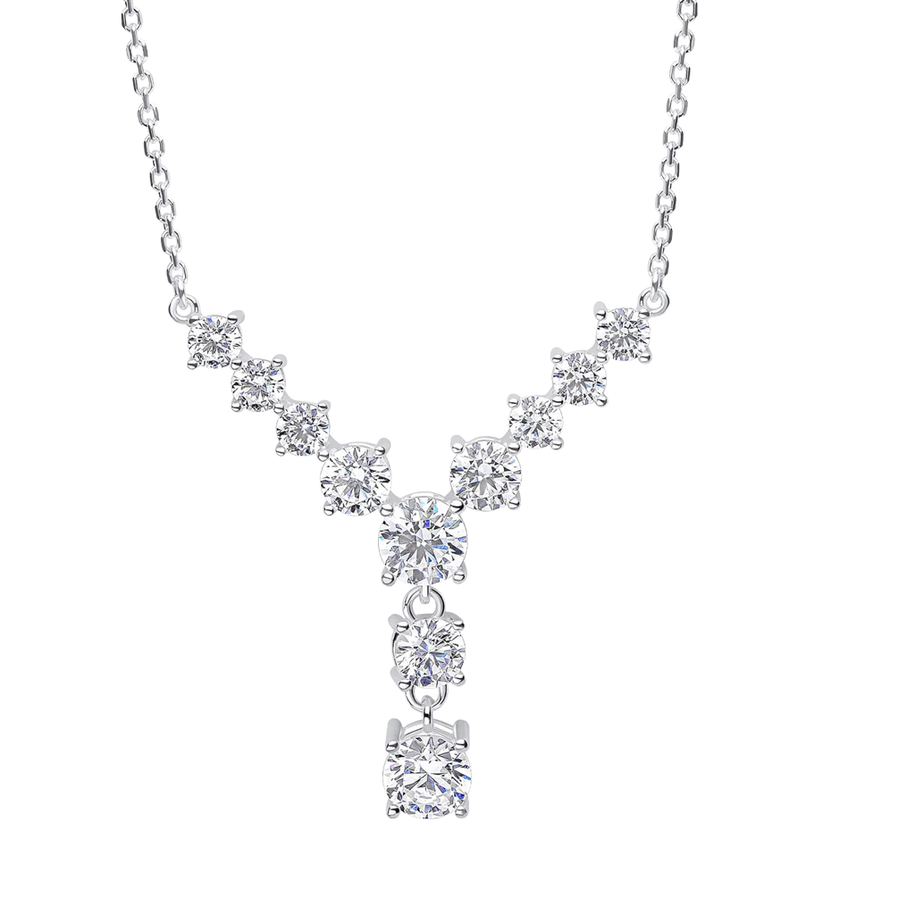 Gradient Lariat Silver Necklace