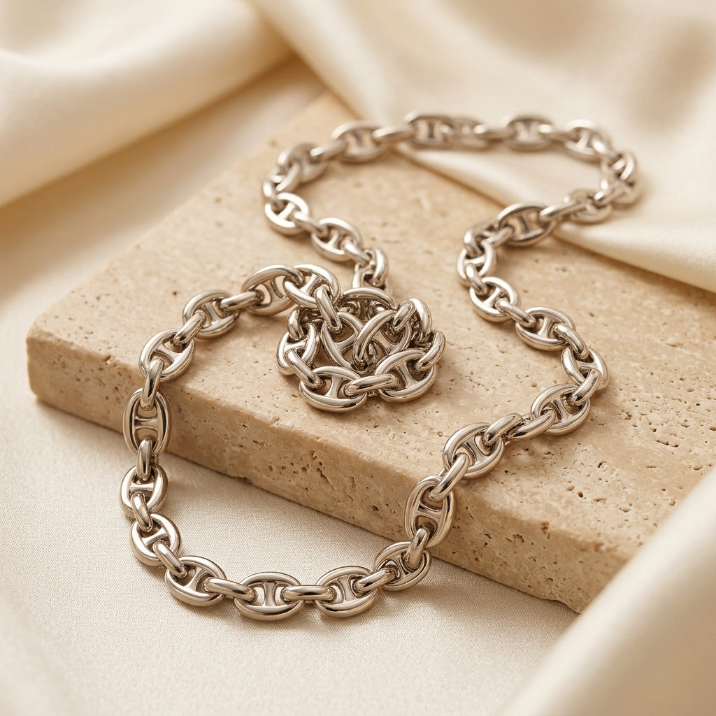 Heavy Weight Linked Chain Necklace