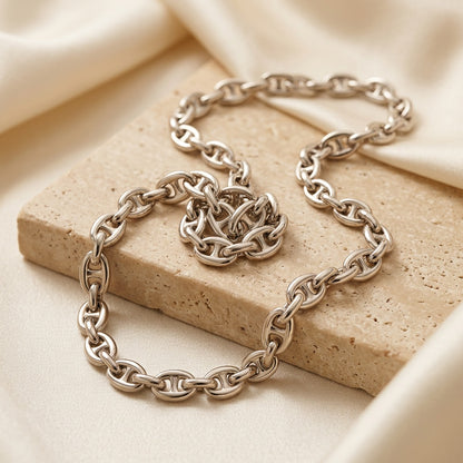 Heavy Weight Linked Chain Necklace