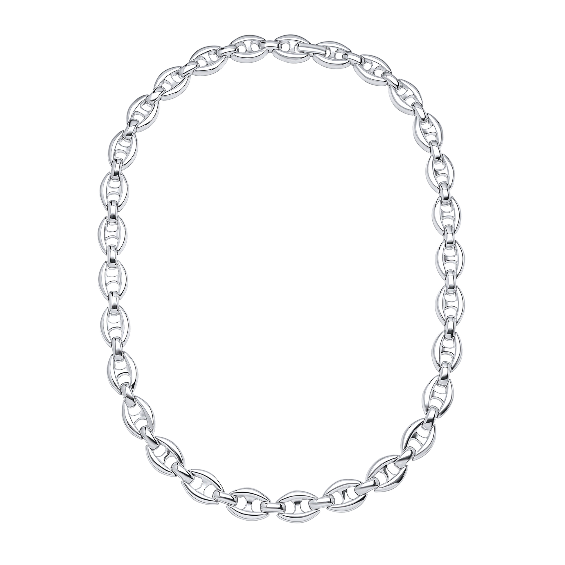 Silver chain bracelet on a white background