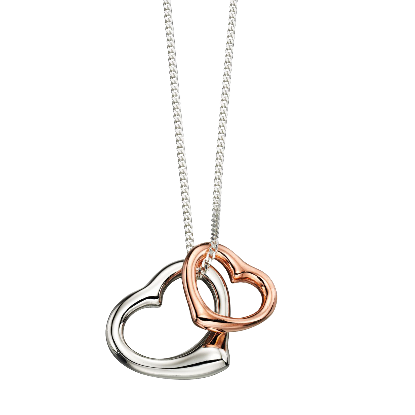 Double Heart Pendant with Rose Gold Plating