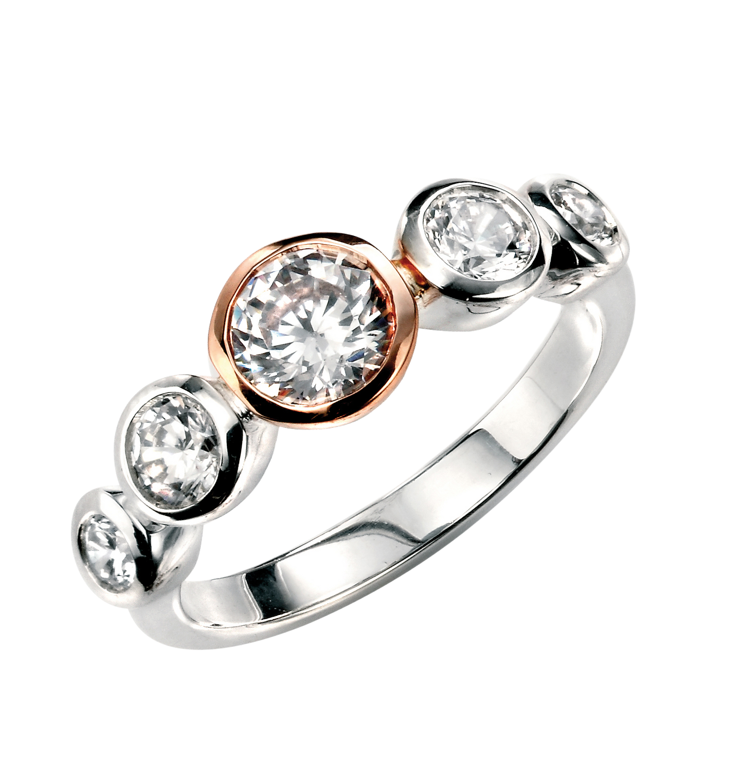 Multi Cubic Zirconia Ring with Surround