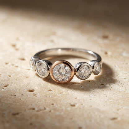 Multi Cubic Zirconia Ring with Surround