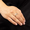 Crescent Moon and Star Ring with Cubic Zirconia