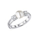 Shell Pearl & Zirconia Trilogy Ring