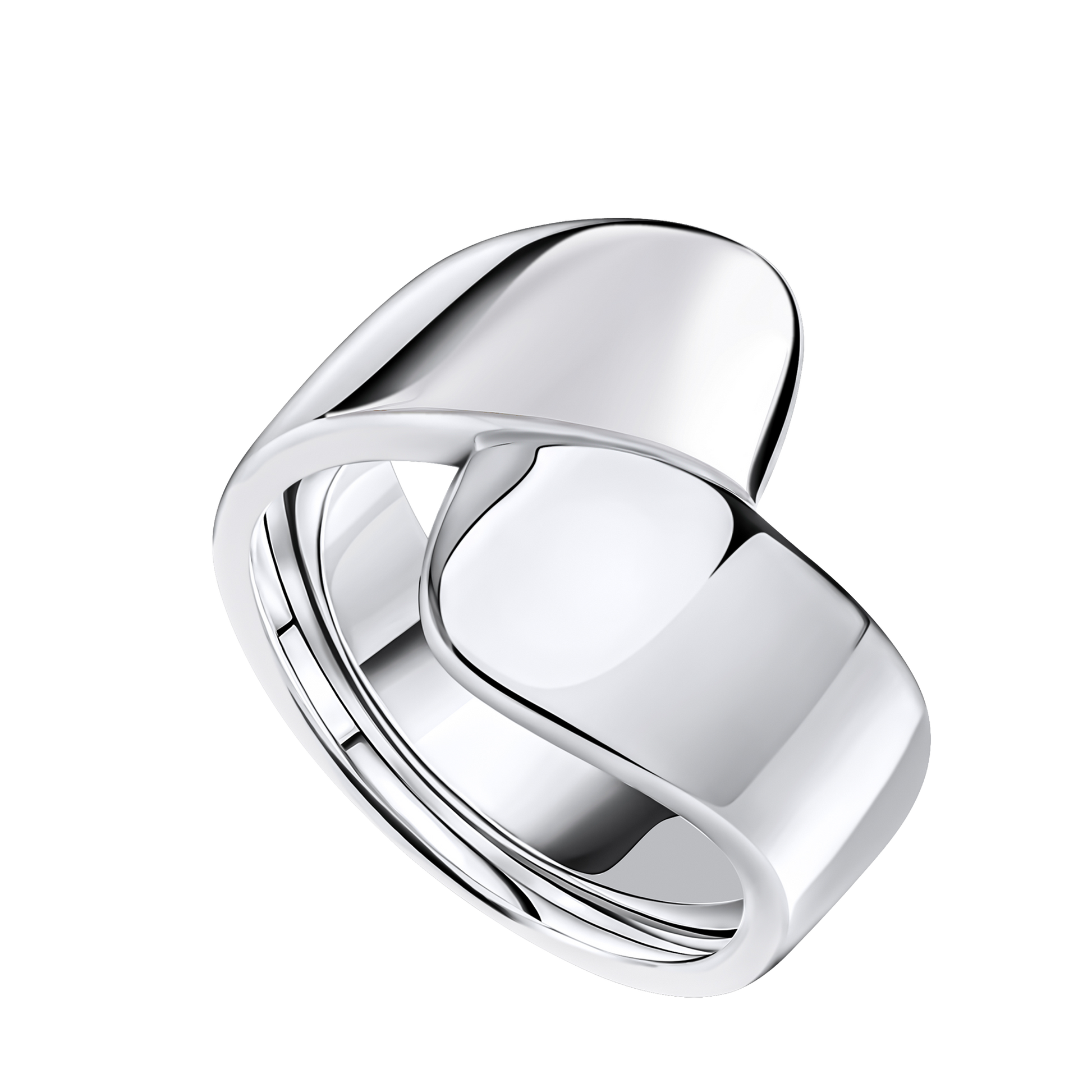 Silver Wrap Ring with a modern design on a white background