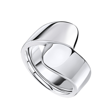 Silver Wrap Ring with a modern design on a white background