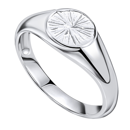 Spray Textured Signet Ring