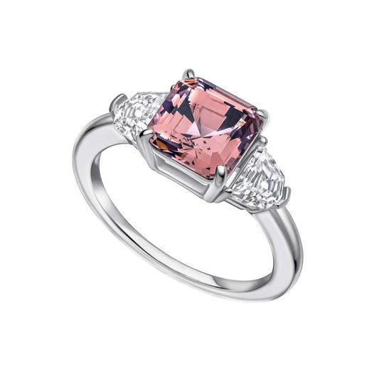 Square Cut Trilogy Ring