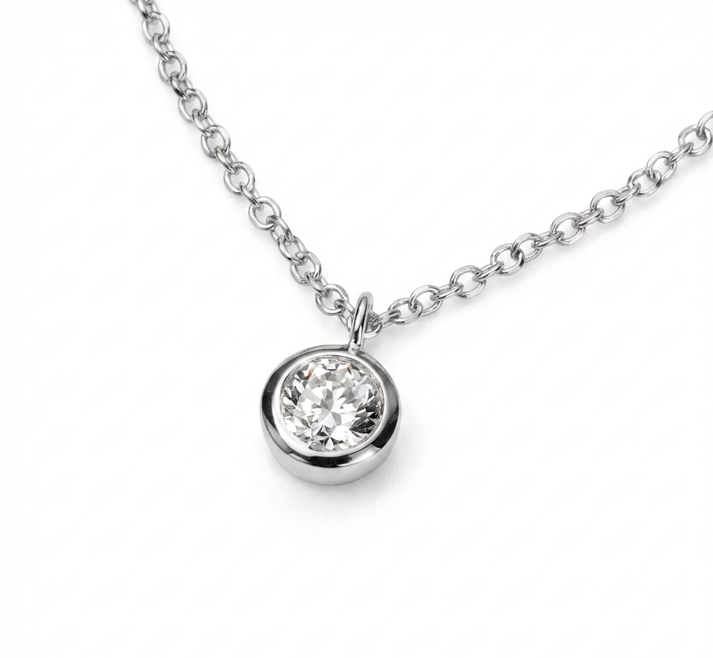 Solitaire Necklace with Cubic Zirconia
