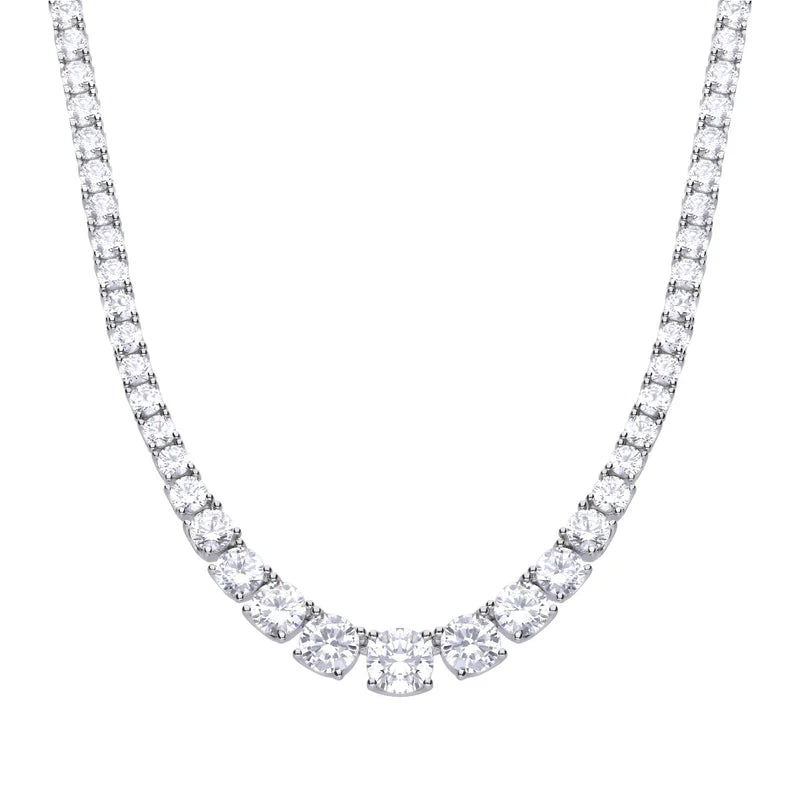 Graduated Zirconia Tennis Necklace