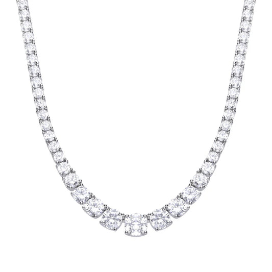 Graduated Zirconia Tennis Necklace