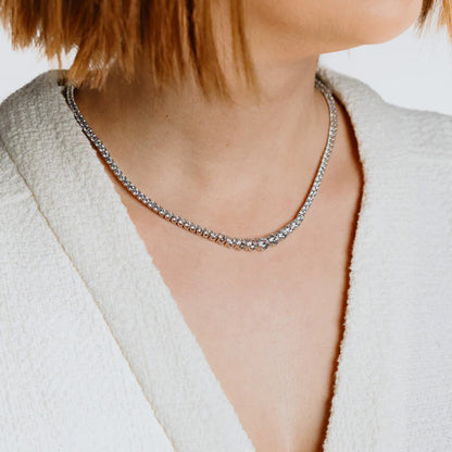 Graduated Zirconia Tennis Necklace