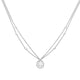 Teardrop Zirconia Double Chain Necklace