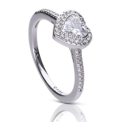 Pave Set Zirconia Heart Ring