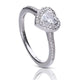 Pave Set Zirconia Heart Ring
